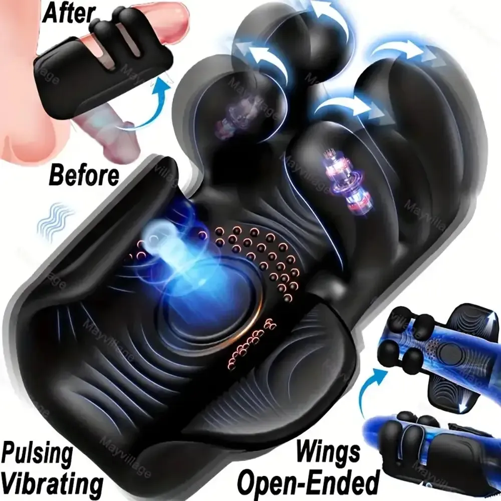 10 Finger Massaging Tapping Vibrating Stroker Automatic Masturbator
