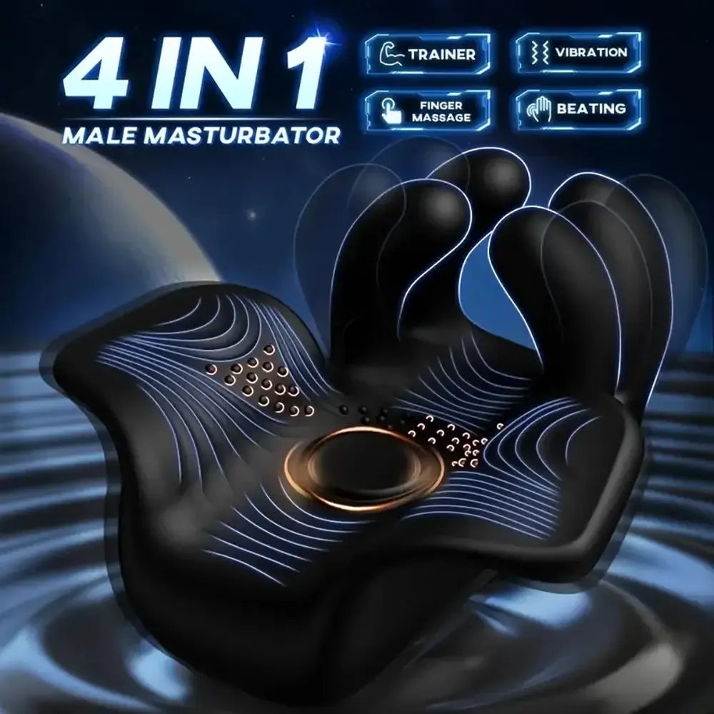 10 Finger Massaging Tapping Vibrating Stroker Automatic Masturbator