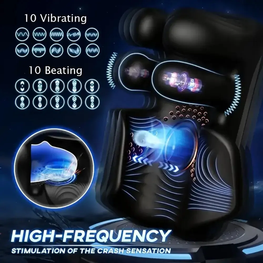10 Finger Massaging Tapping Vibrating Stroker Automatic Masturbator
