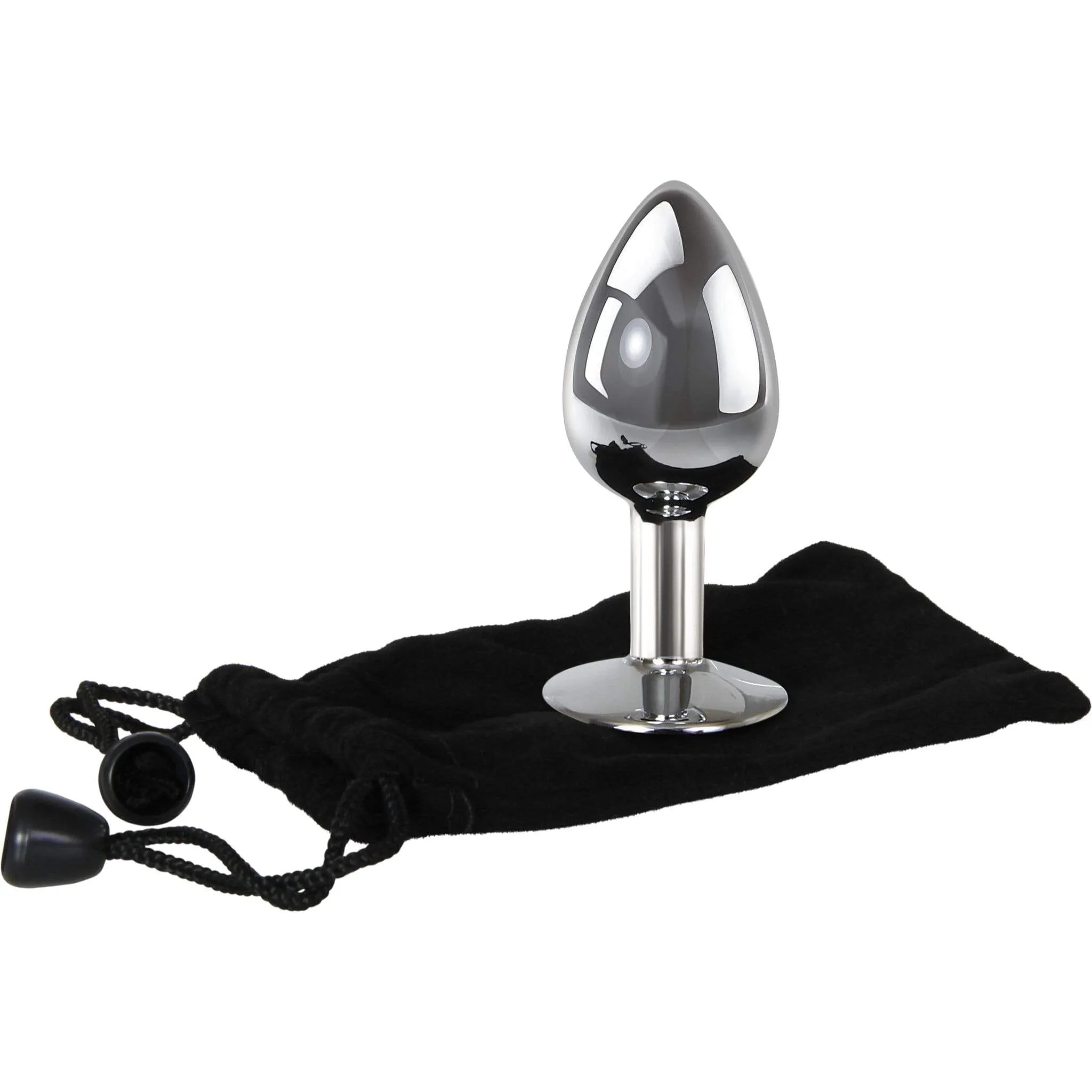 Adam & Eve - Pink Gem Aluminium Anal Plug Medium (Silver)