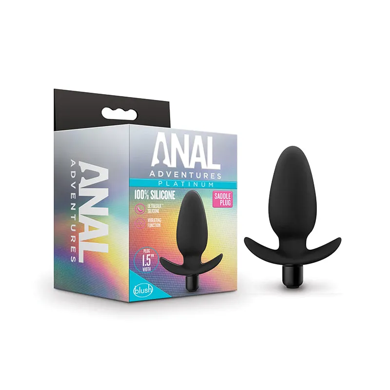 Anal Adventures Platinum Silicone Vibrating Saddle Plug Black