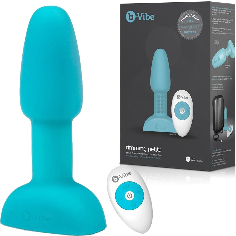 B-Vibe Rimming Plug Petite Teal Vibrating Anal Plug Butt USB Sex Toy