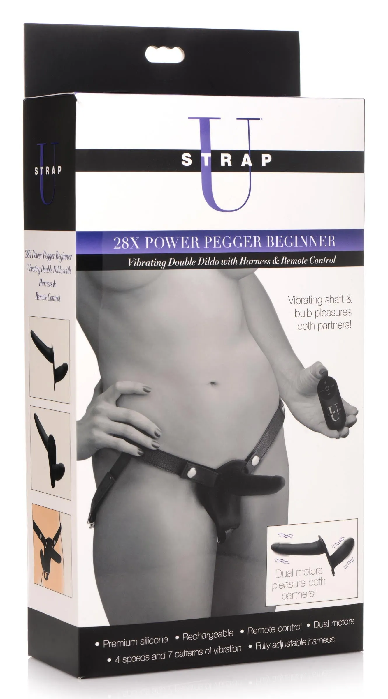 Beginner Vibrating Double Dildo With Harness And Remote