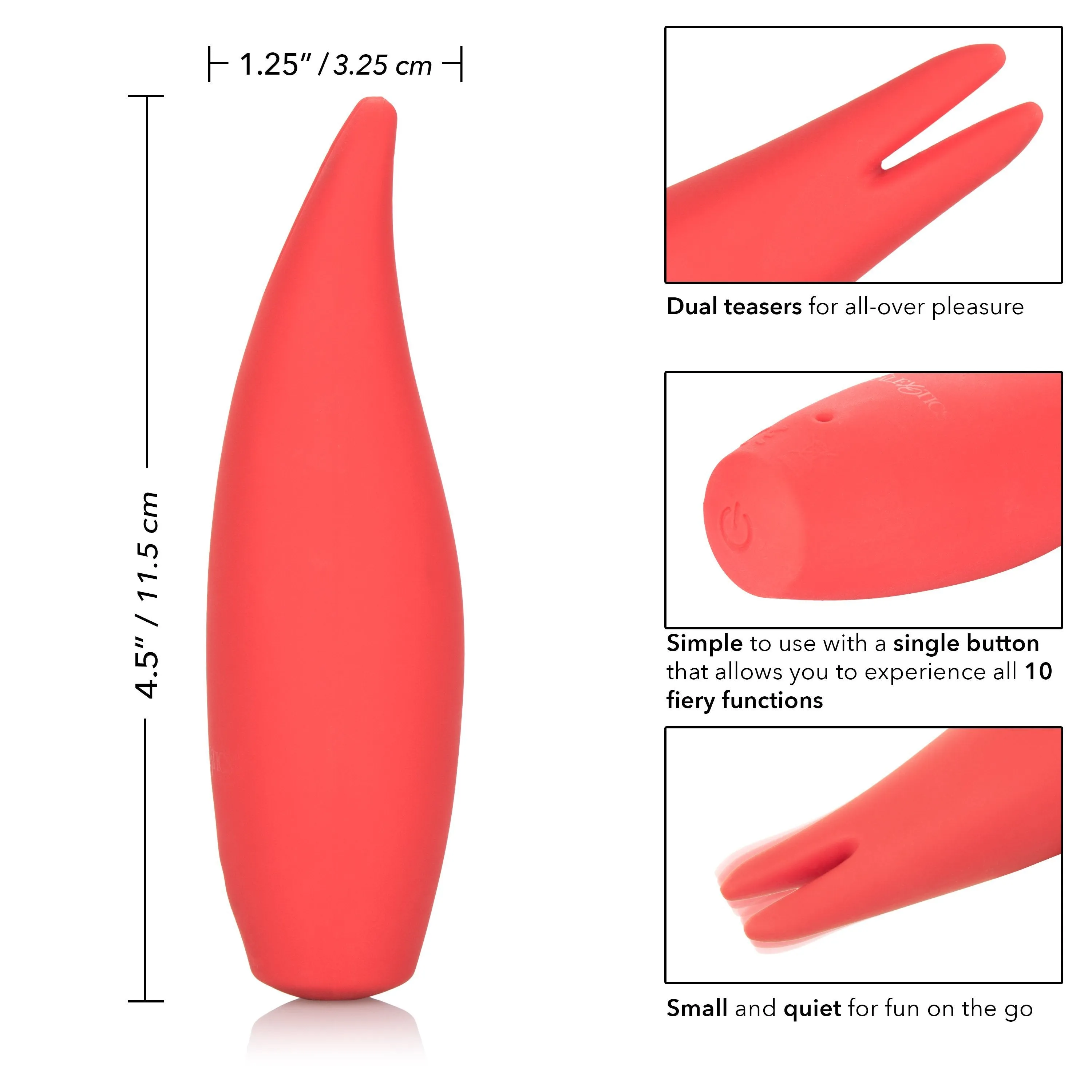 California Exotics - Red Hot Flare Rechargeable Clit Massager (Red)