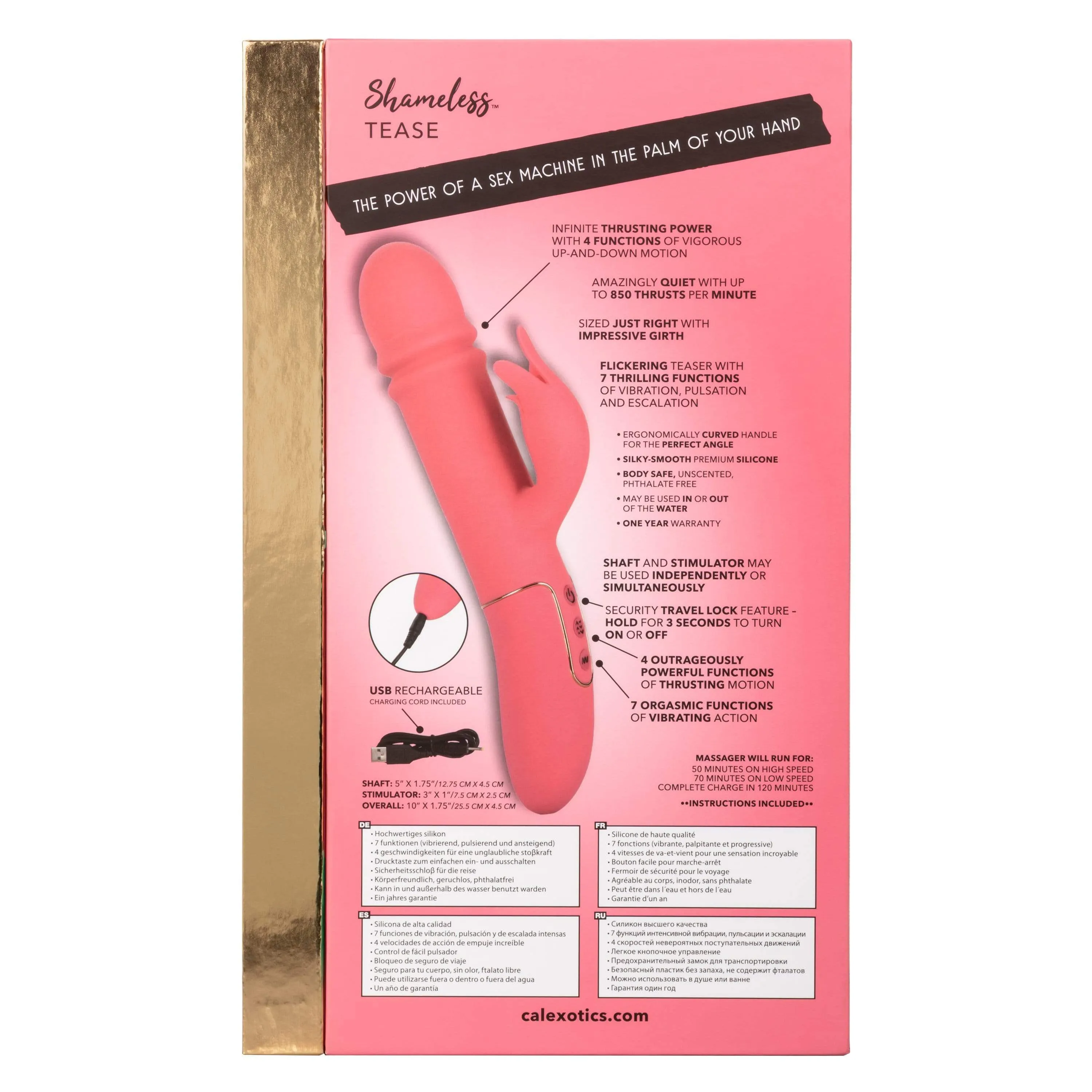California Exotics - Shameless Tease Rabbit Vibrator (Pink)