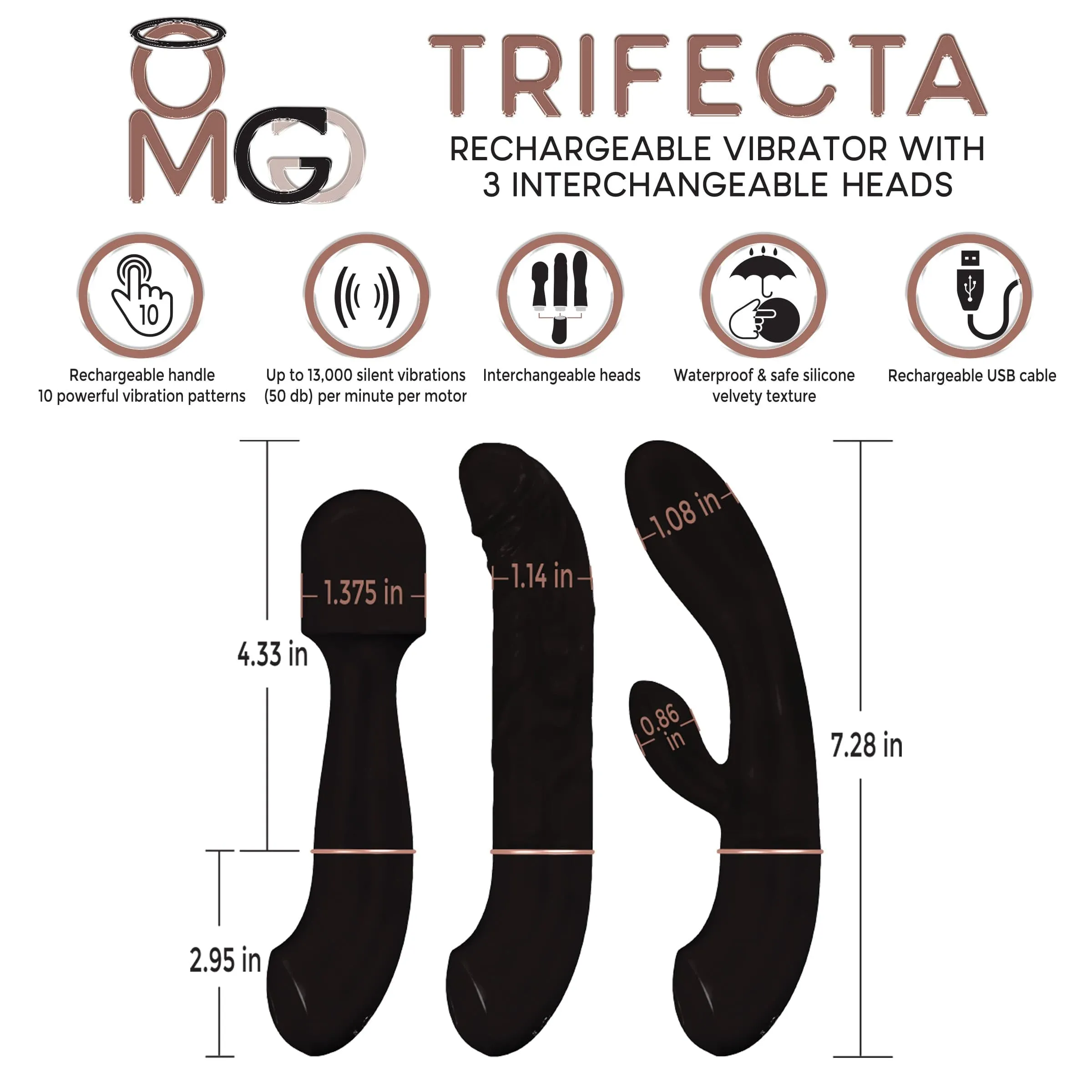 DeeVa OMG Trifecta Interchangeable Vibrator
