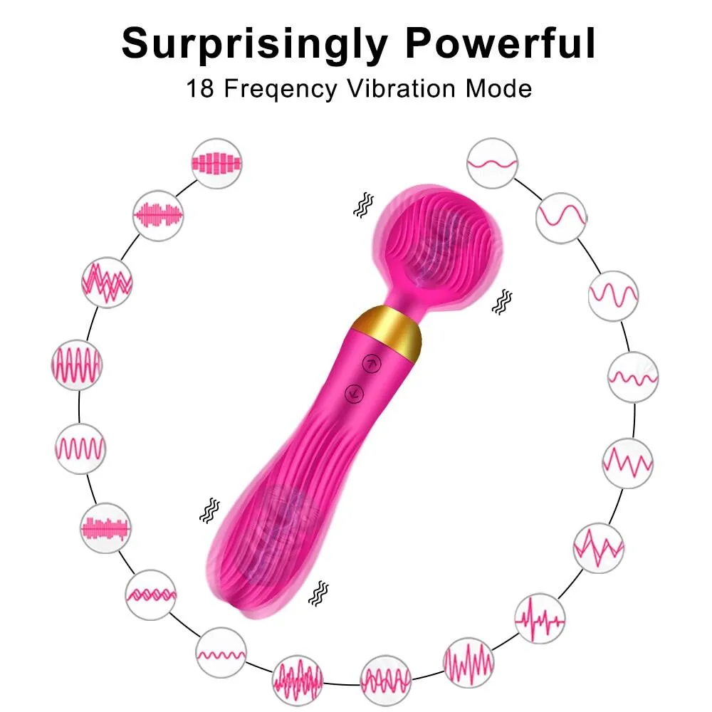 Double Head Magnetic Charging Wand Vibrator For Couples