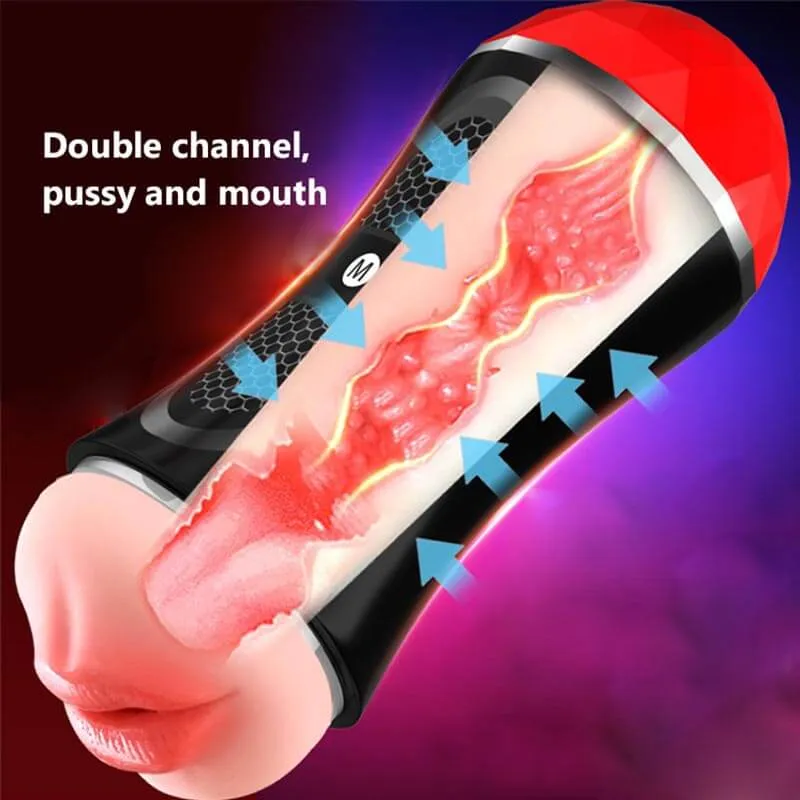 Double Sided Pocket Pussy Vagina And Mouth Glans Trainer