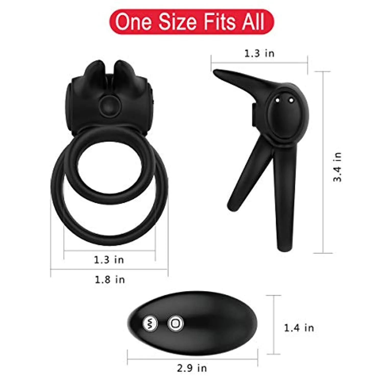 Double Single Loops Cock Ring Wireless Vibrator For Women Sex Toy