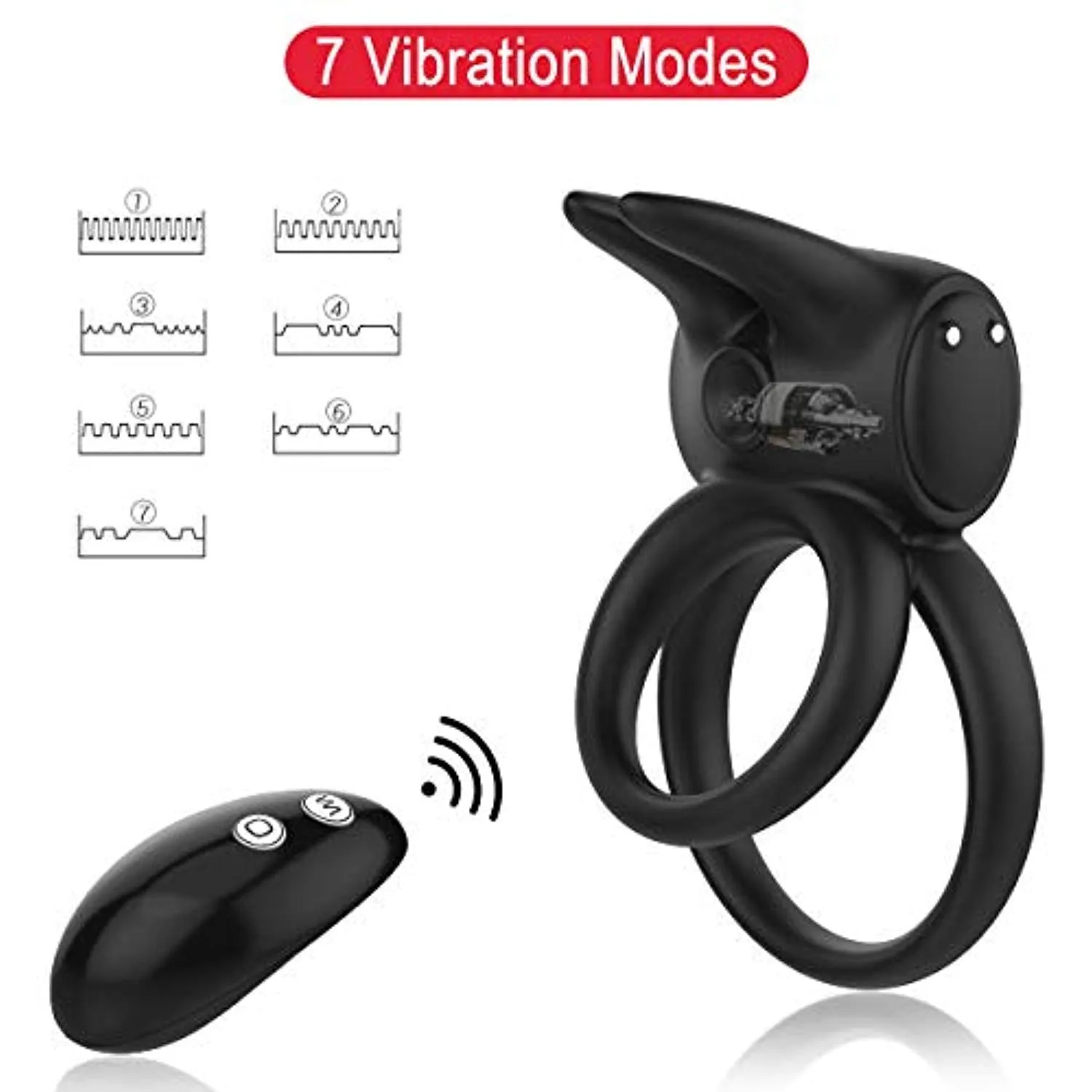 Double Single Loops Cock Ring Wireless Vibrator For Women Sex Toy