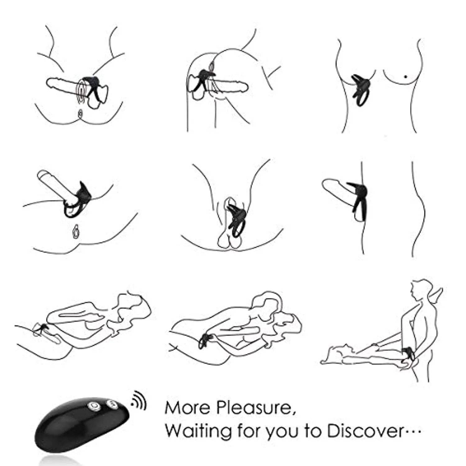 Double Single Loops Cock Ring Wireless Vibrator For Women Sex Toy