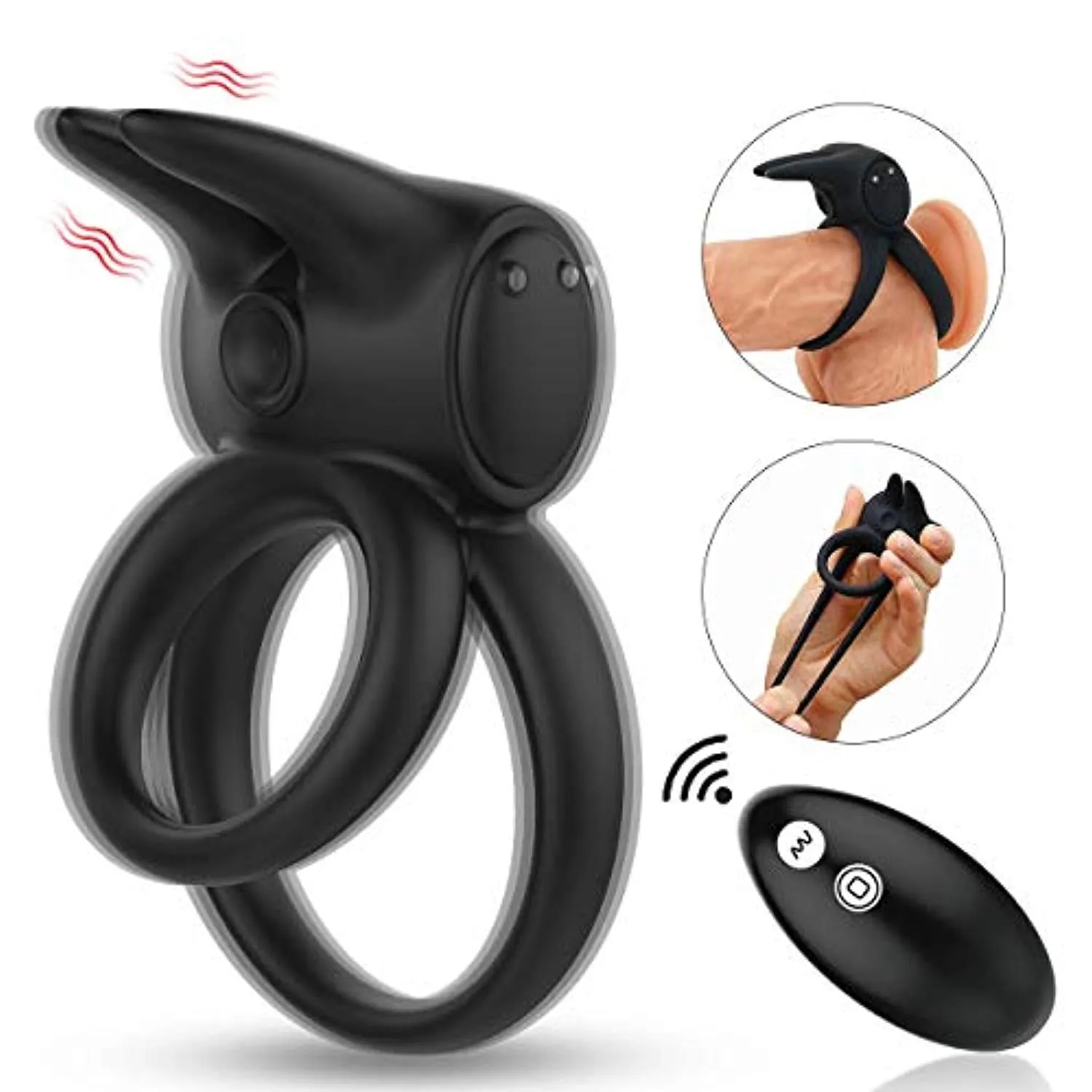 Double Single Loops Cock Ring Wireless Vibrator For Women Sex Toy
