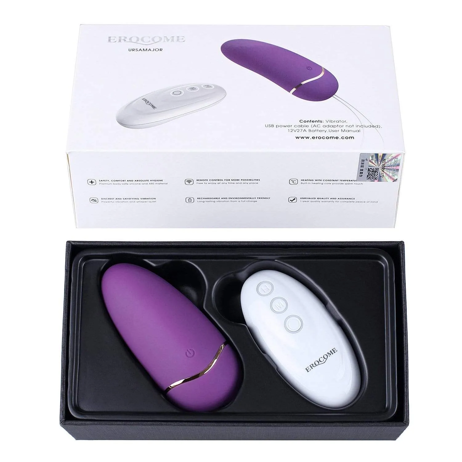 Erocome - UrsaMajor Heat Remote Control Egg Vibrator (Purple)