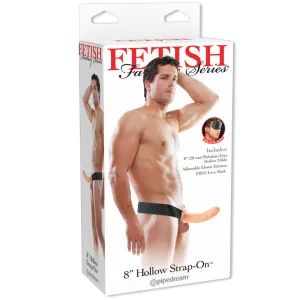 Fetish Fantasy Series 8 in. Hollow Strap-On Beige/Black