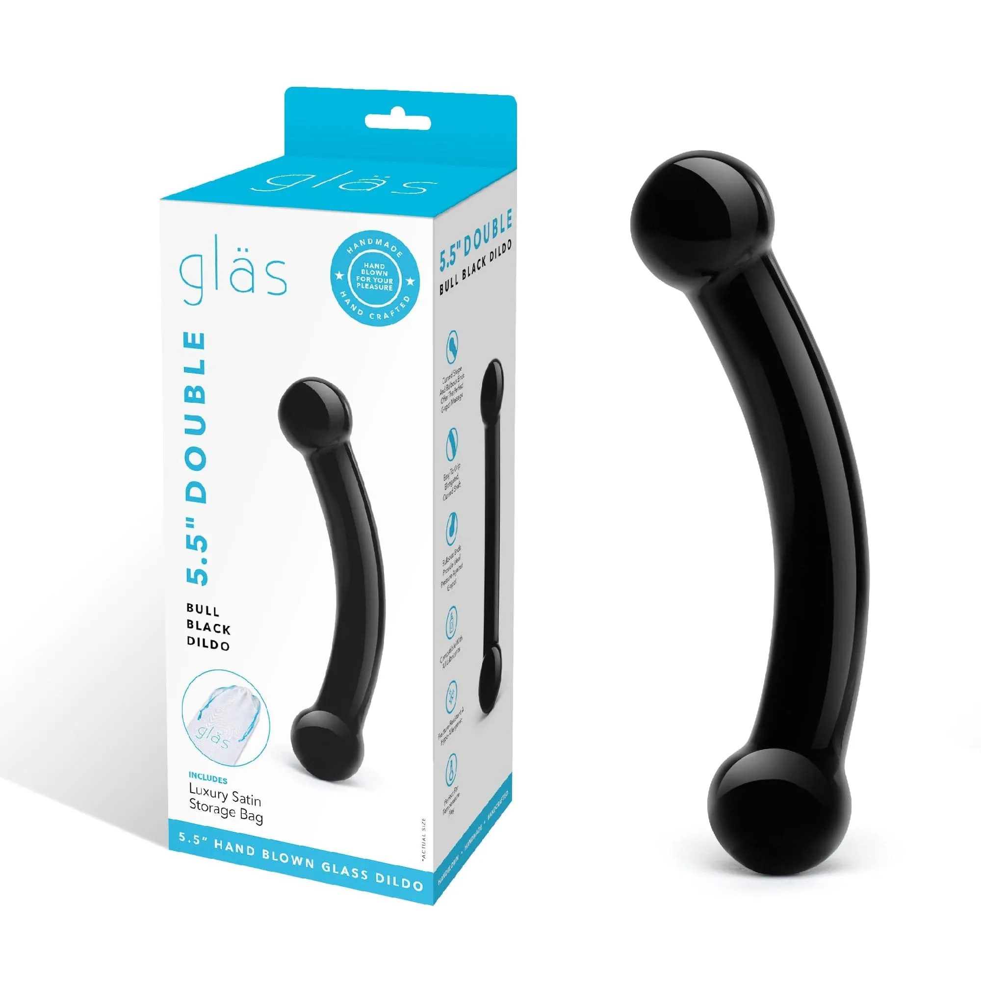 Glas - Double Bull Glass Dildo 5.5 (Black)