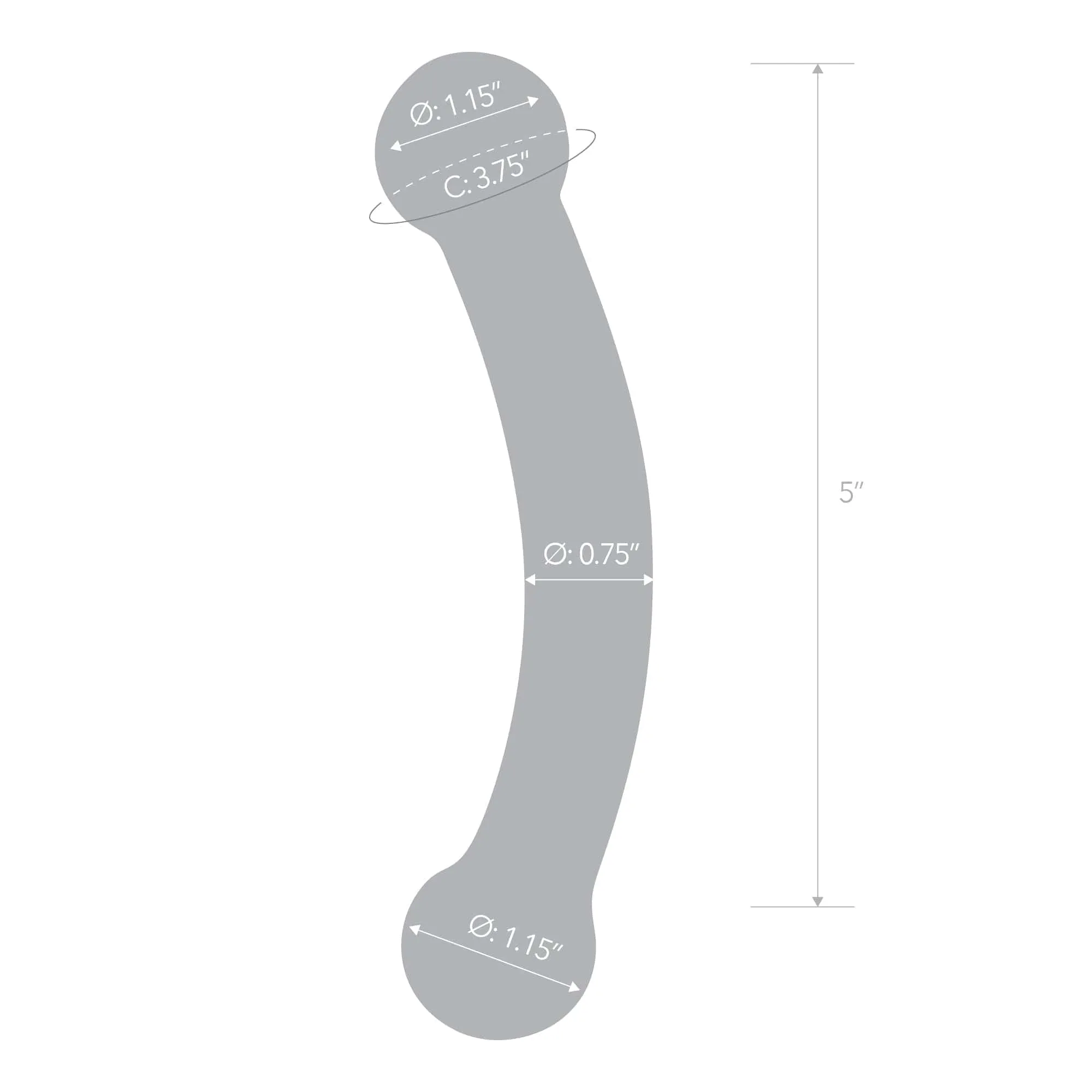 Glas - Double Bull Glass Dildo 5.5 (Black)