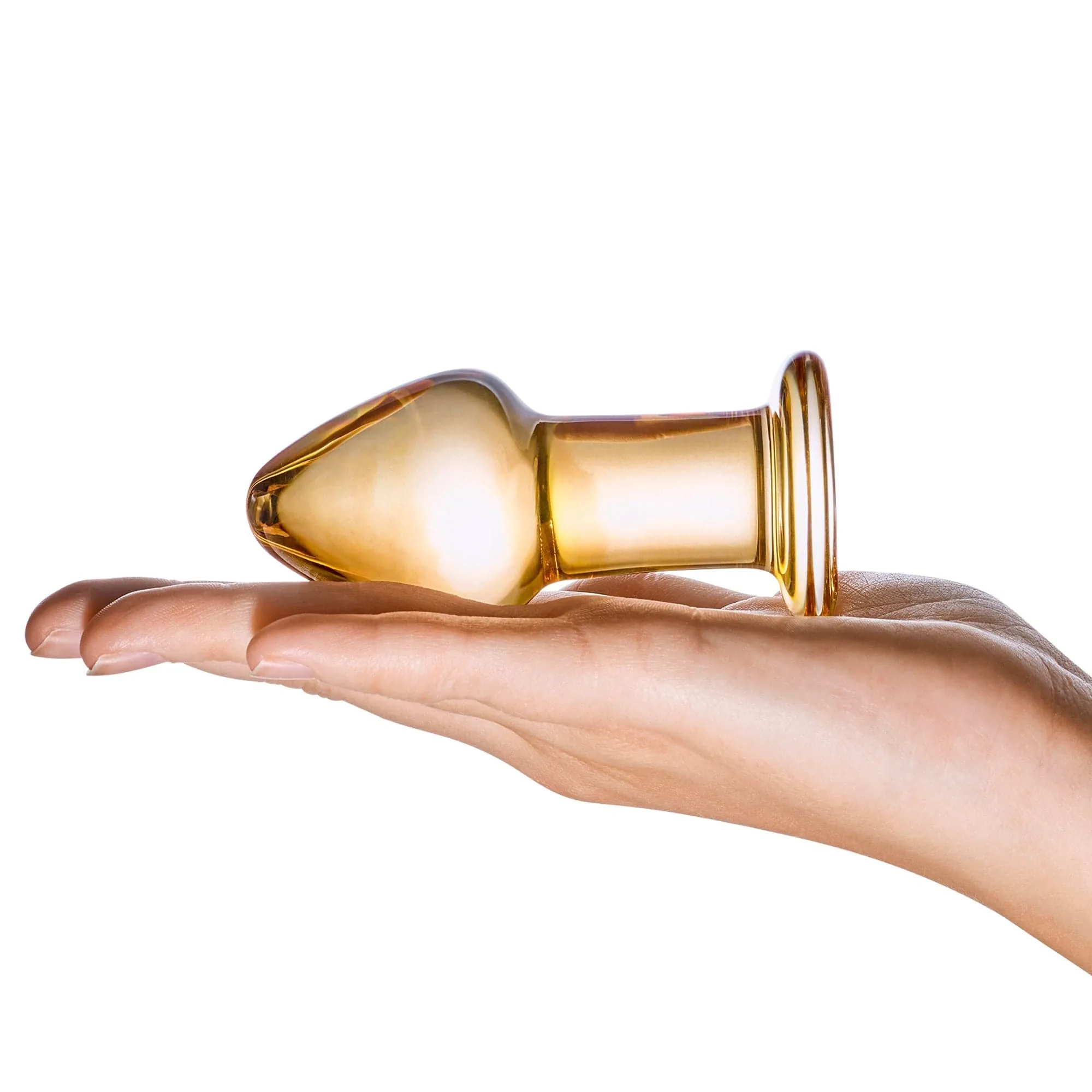 Glas - Over Easy Glass Butt Plug 3.5 (Orange)