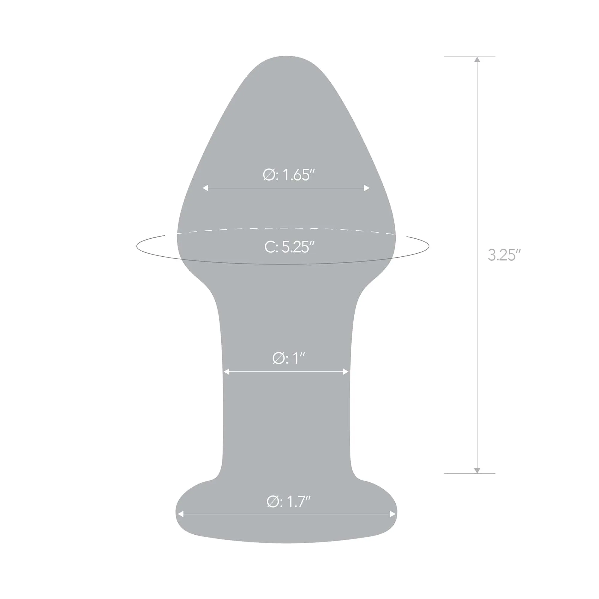 Glas - Over Easy Glass Butt Plug 3.5 (Orange)
