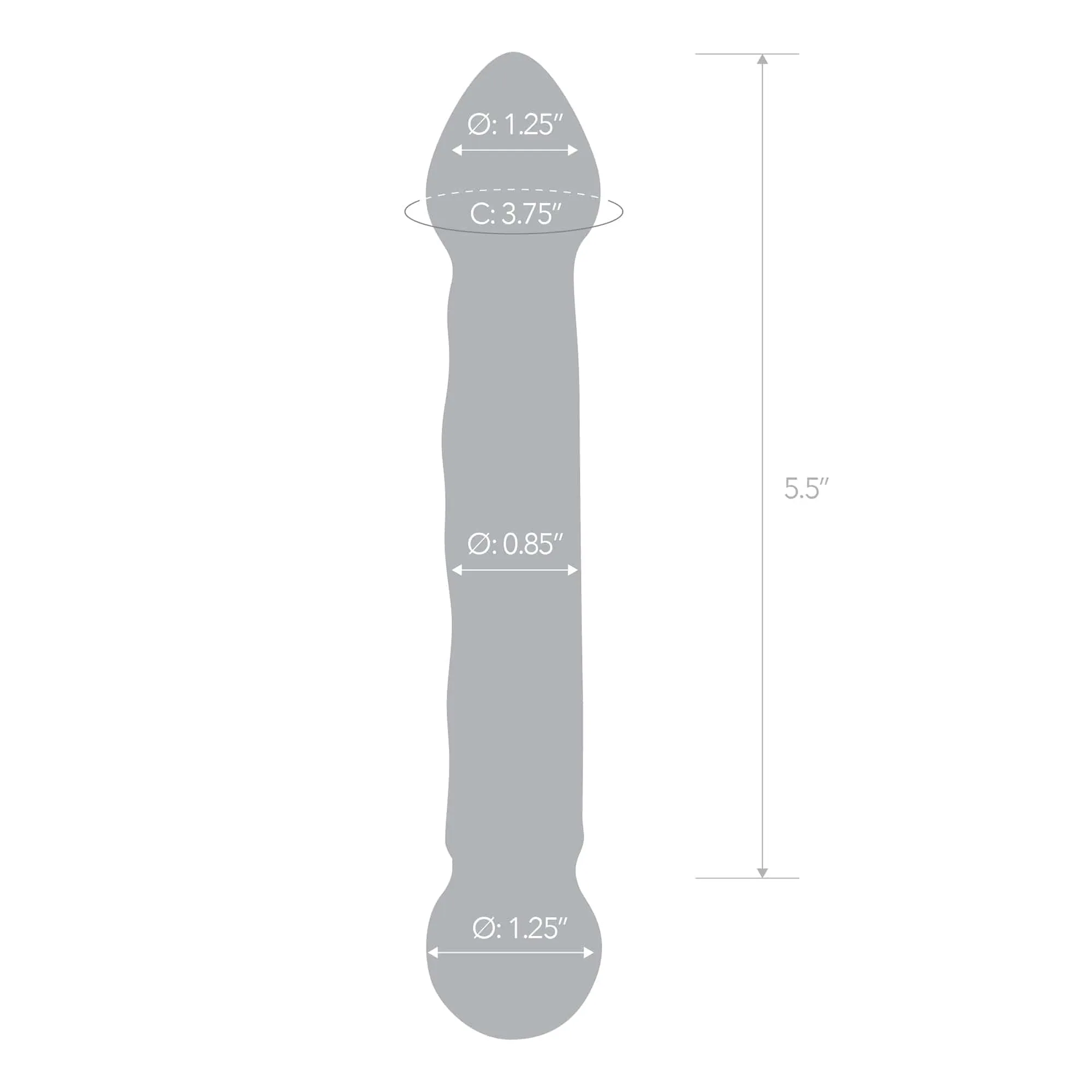 Glas - Tip Textured Glass Dildo 6.5 (Clear)