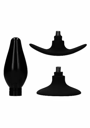 Interchangeable Butt Plug Set Med Black