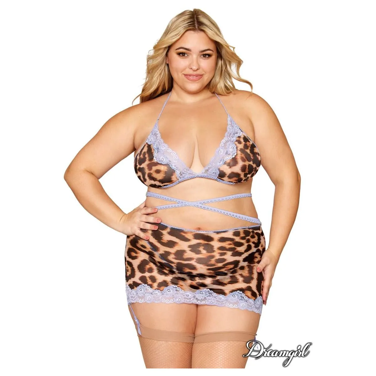Leopard Lace 3pc Set by Dreamgirl