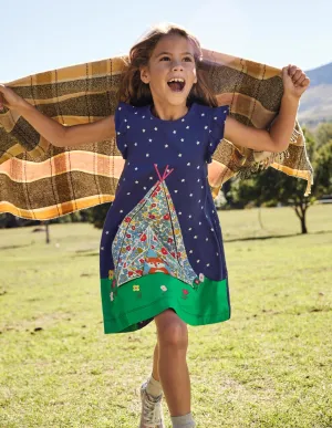 Lift The Flap Jersey Dress-Starboard Blue Tent