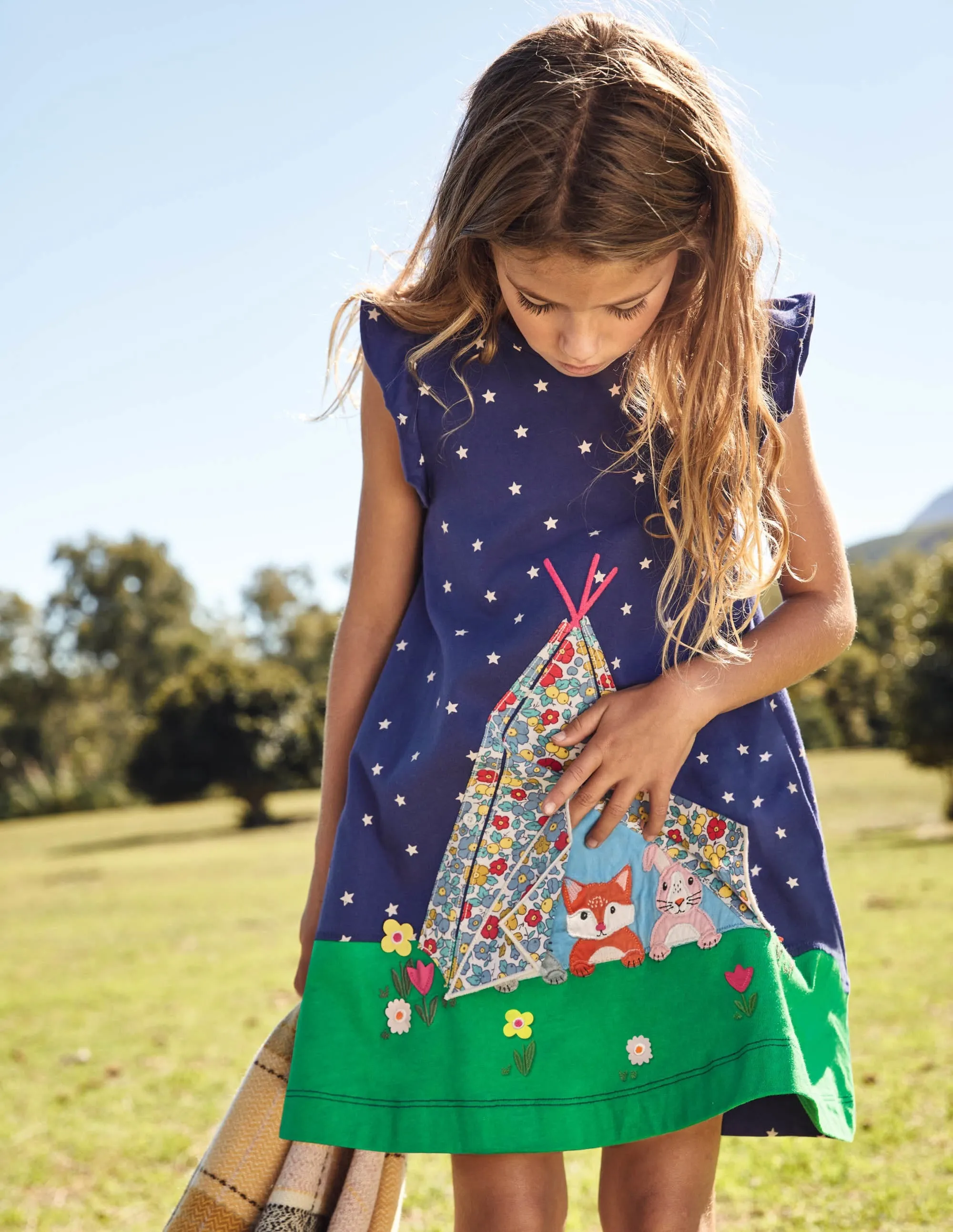 Lift The Flap Jersey Dress-Starboard Blue Tent