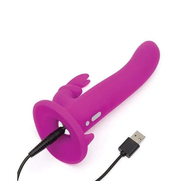 Love Honey - Happy Rabbit Vibrating Strap on Harness Set (Purple)