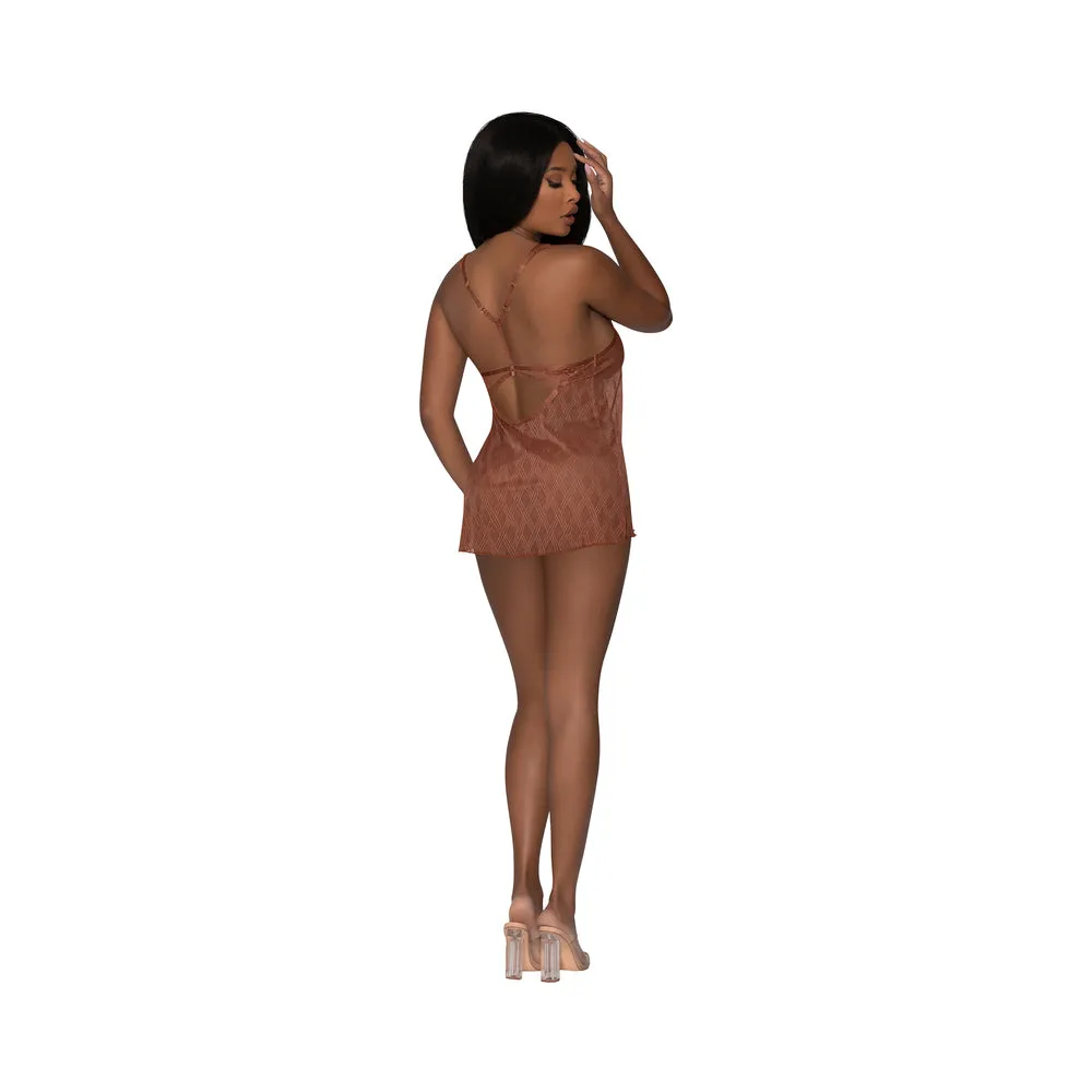 Magic Silk Caramel Kiss Baby Doll & Thong  Carmel L/x