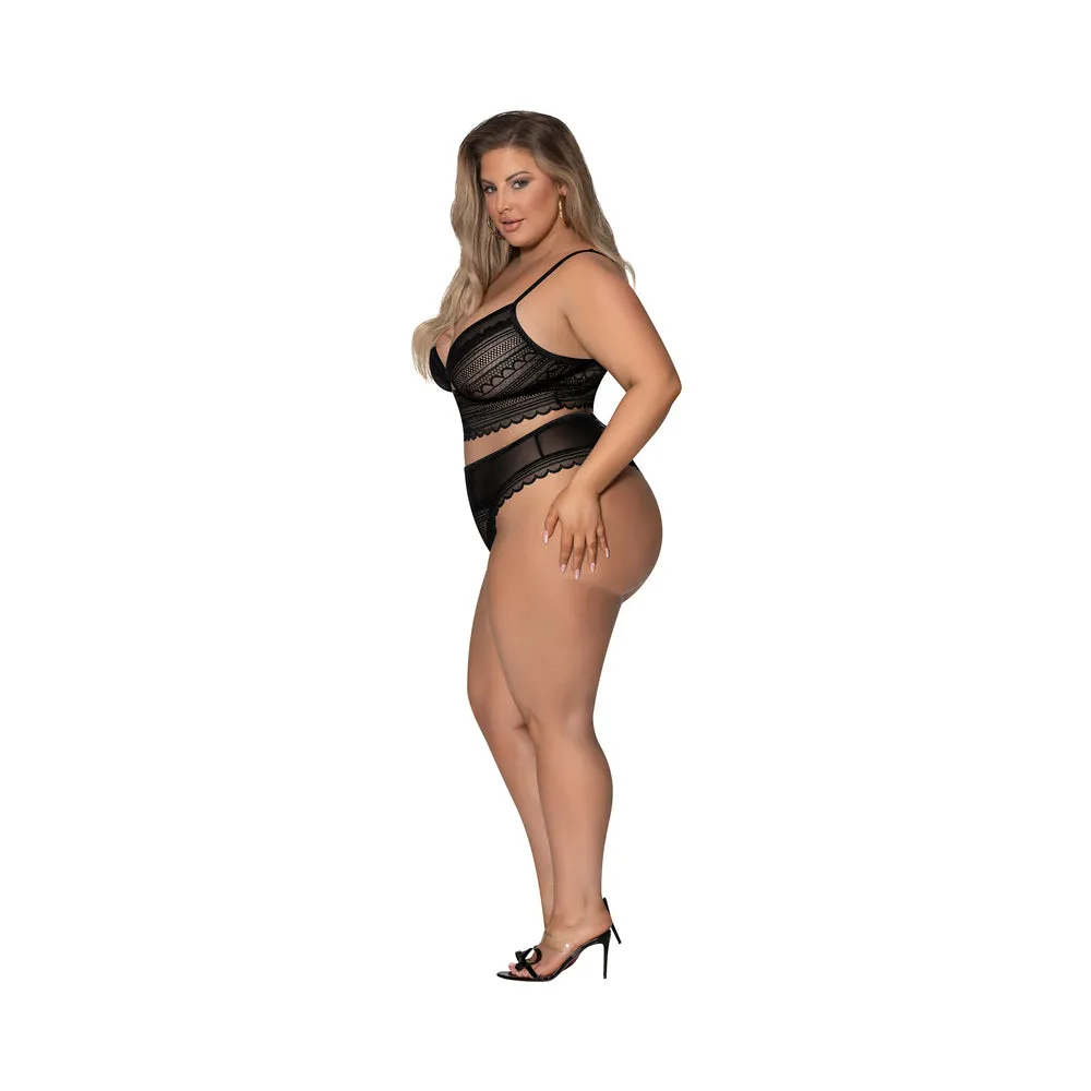 Magic Silk Modern Romance Braltt & Hipster Black Queen Size