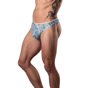 MARBLE MESH MINI THONG LIGHT BLUE L/XL