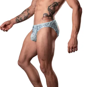 MARBLE MESH MOONSHINE JOCK LIGHT BLUE S/M
