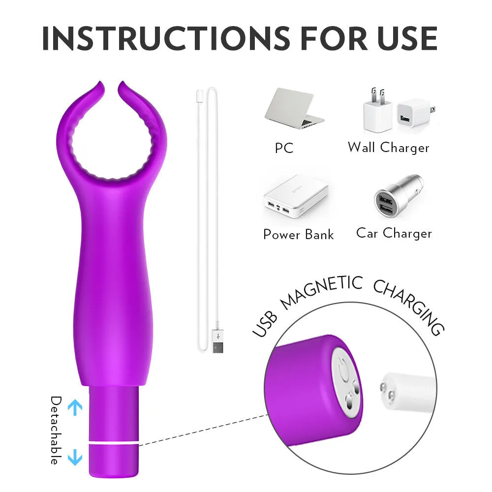 Mini Lock Ring Compact Detachable AV Vibrator