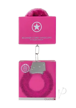 Ouch Beginners Handcuffs Furry Pink