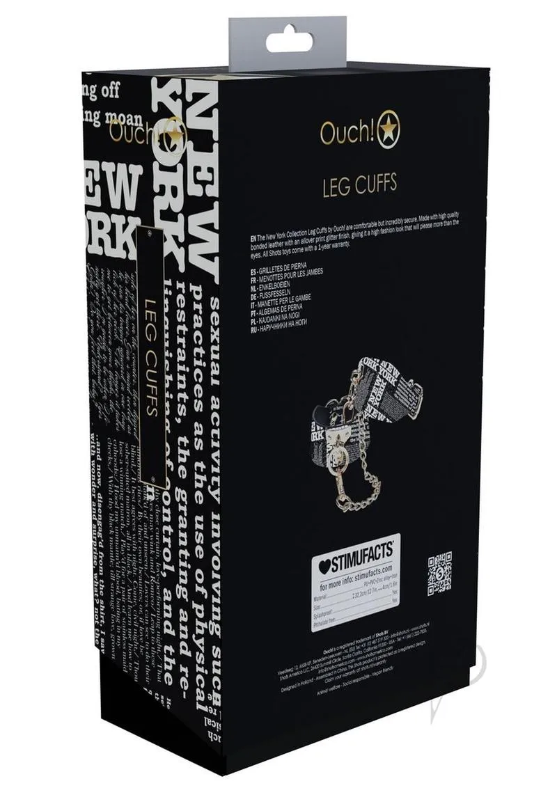 Ouch Ny Coll Leg Cuffs Blk