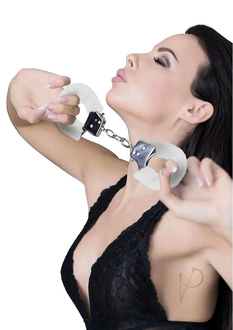 Ouch Pleasure Handcuffs Furry White