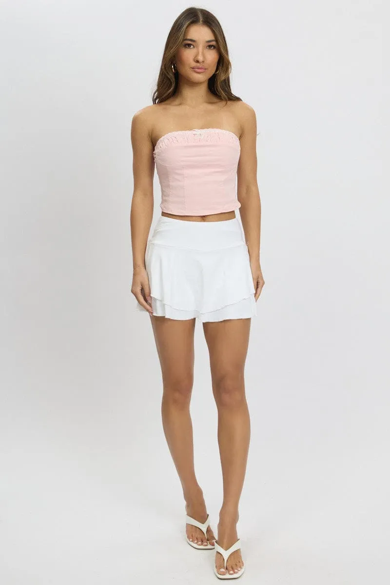 Pink Trimmed Tube Top