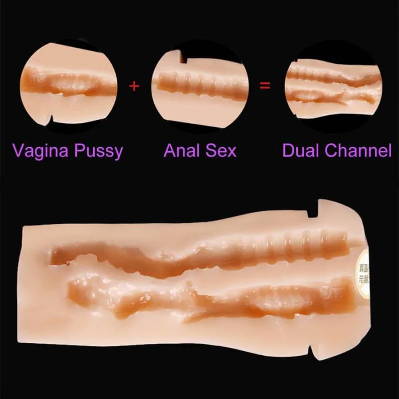 Realistic Pocket Pussy And Anal Penis Massaging Practice Sex Toy