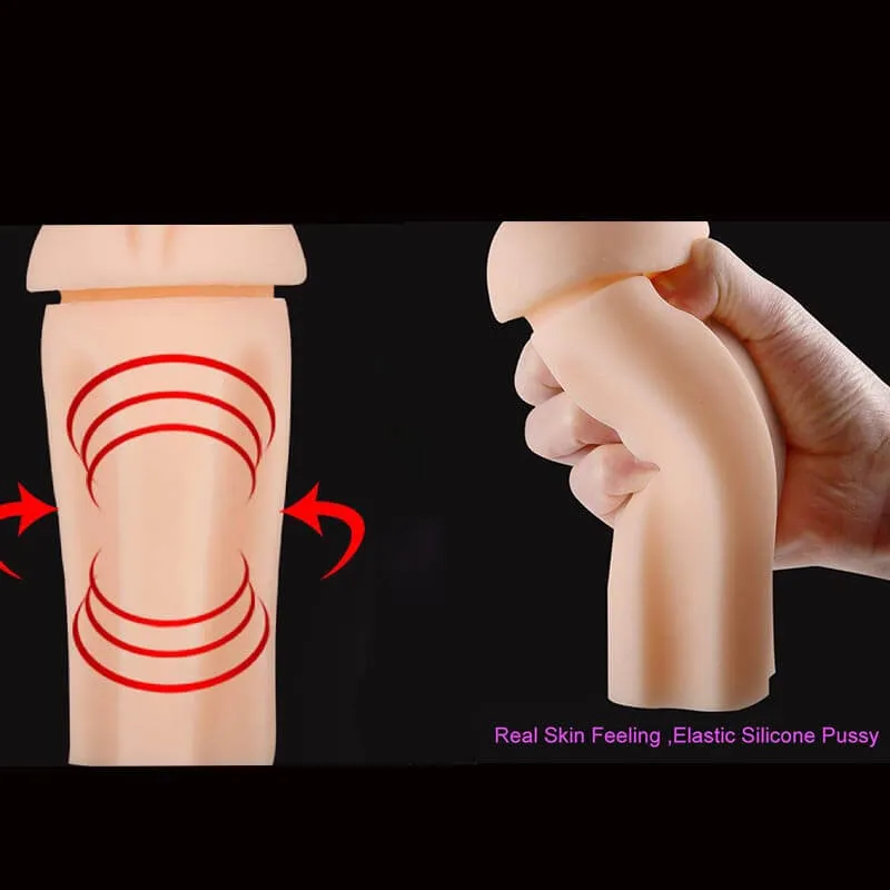 Realistic Pocket Pussy And Anal Penis Massaging Practice Sex Toy