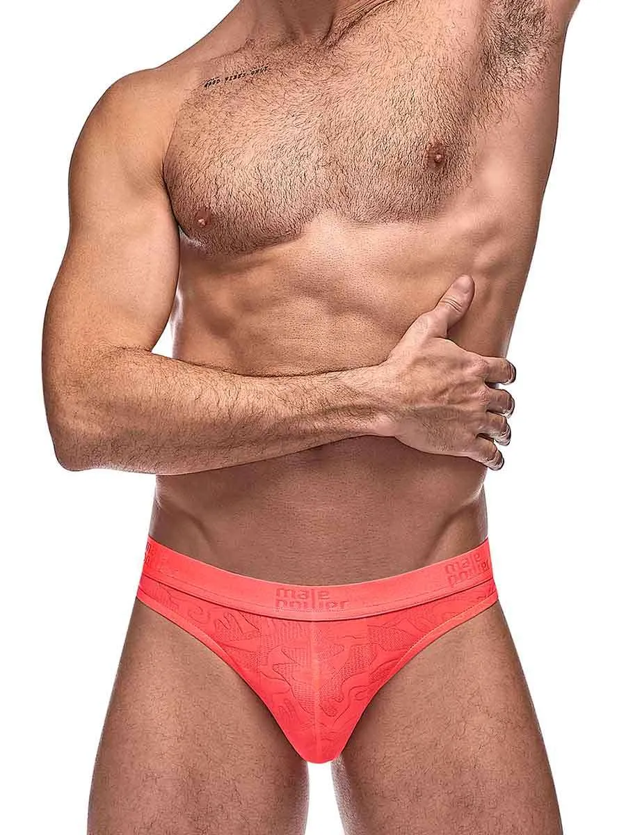 Semi Sheer Embossed Swirl Moonshine Coral L/XL