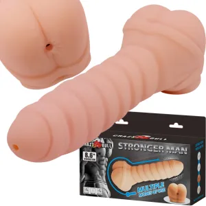 Vibrating 2-in-1 Penis Extender Sleeve Textured Male Masturbator Couples Sex Toy