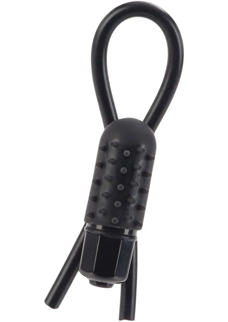 Vibrating Silicone Stud Lasso Black